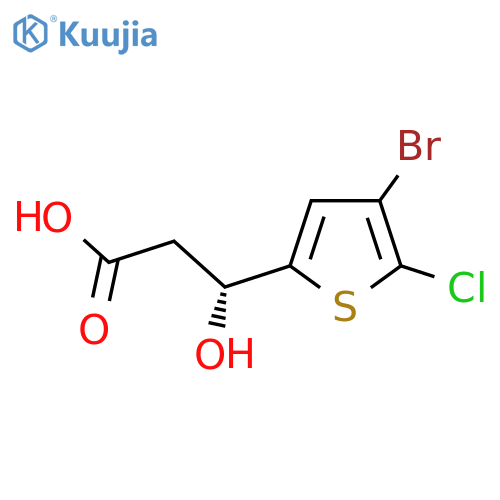 (3R)-3-(4-bromo-5-chlorothiophen-2-yl)-3-hydroxypropanoic acid structure