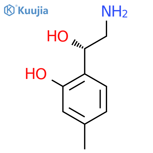 2-(1S)-2-amino-1-hydroxyethyl-5-methylphenol structure