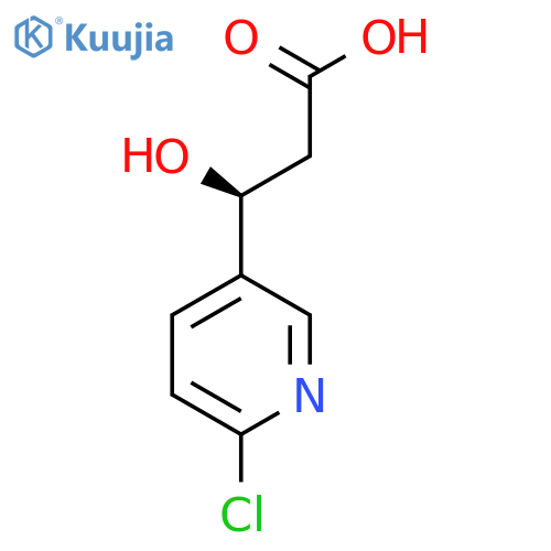(3S)-3-(6-chloropyridin-3-yl)-3-hydroxypropanoic acid structure