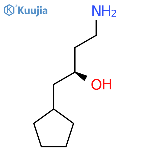 (2S)-4-amino-1-cyclopentylbutan-2-ol structure