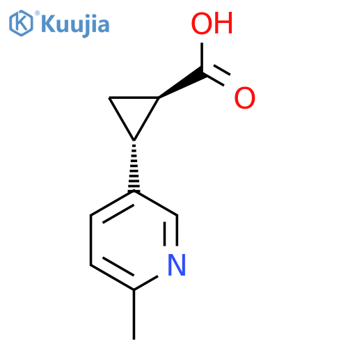 rac-(1R,2R)-2-(6-methylpyridin-3-yl)cyclopropane-1-carboxylic acid structure