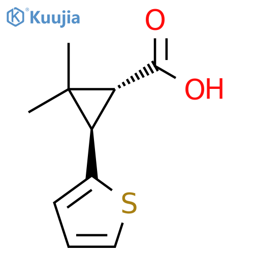 rac-(1R,3R)-2,2-dimethyl-3-(thiophen-2-yl)cyclopropane-1-carboxylic acid structure