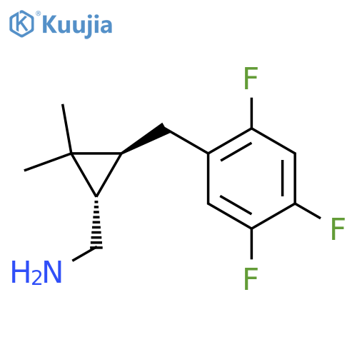 rac-(1R,3R)-2,2-dimethyl-3-(2,4,5-trifluorophenyl)methylcyclopropylmethanamine structure