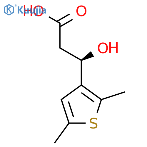 (3R)-3-(2,5-dimethylthiophen-3-yl)-3-hydroxypropanoic acid structure