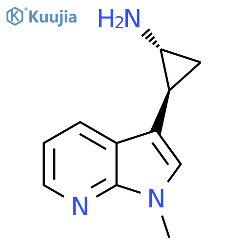 rac-(1R,2S)-2-{1-methyl-1H-pyrrolo2,3-bpyridin-3-yl}cyclopropan-1-amine structure