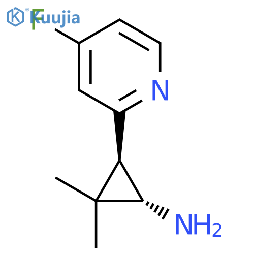 rac-(1R,3S)-3-(4-fluoropyridin-2-yl)-2,2-dimethylcyclopropan-1-amine structure