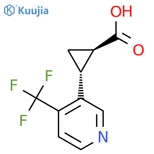 rac-(1R,2R)-2-4-(trifluoromethyl)pyridin-3-ylcyclopropane-1-carboxylic acid structure