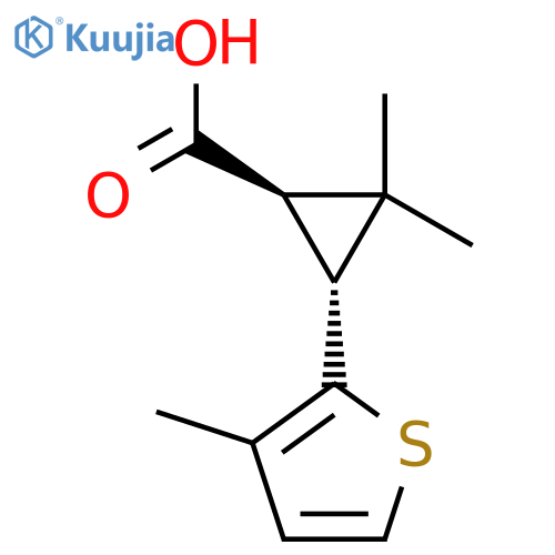 rac-(1R,3R)-2,2-dimethyl-3-(3-methylthiophen-2-yl)cyclopropane-1-carboxylic acid structure