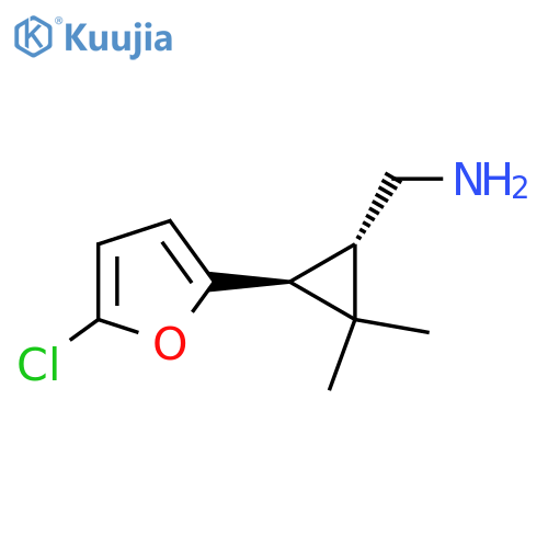 rac-(1R,3R)-3-(5-chlorofuran-2-yl)-2,2-dimethylcyclopropylmethanamine structure