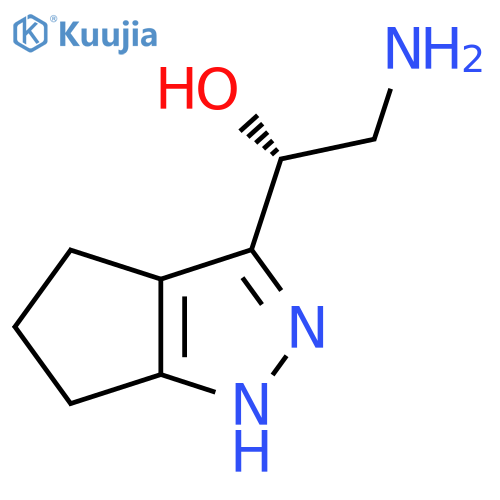 (1R)-2-amino-1-{1H,4H,5H,6H-cyclopentacpyrazol-3-yl}ethan-1-ol structure