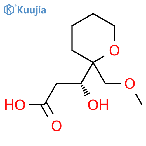 (3R)-3-hydroxy-3-2-(methoxymethyl)oxan-2-ylpropanoic acid structure