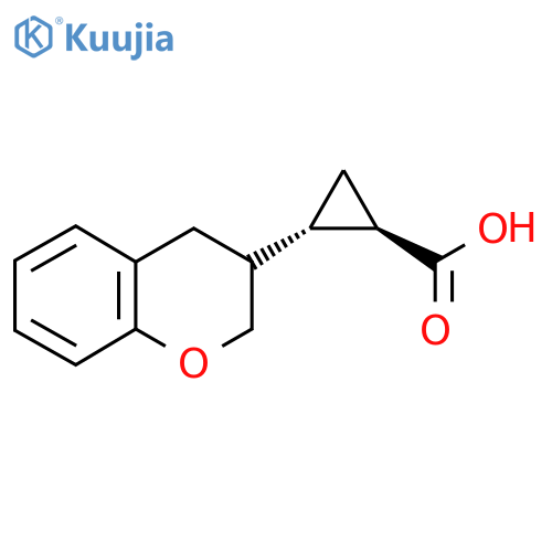 rac-(1R,2S)-2-(3,4-dihydro-2H-1-benzopyran-3-yl)cyclopropane-1-carboxylic acid structure