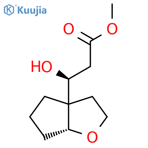 methyl (3S)-3-(6aR)-hexahydro-2H-cyclopentabfuran-3a-yl-3-hydroxypropanoate structure