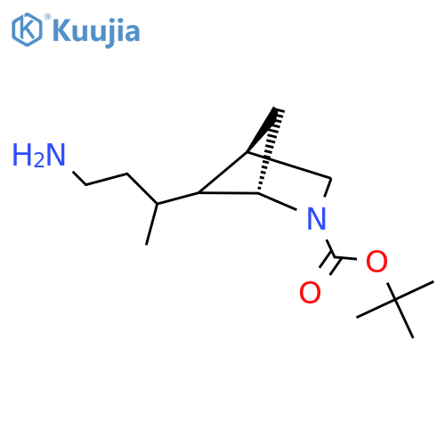 tert-butyl (1S,4R)-5-(4-aminobutan-2-yl)-2-azabicyclo2.1.1hexane-2-carboxylate structure