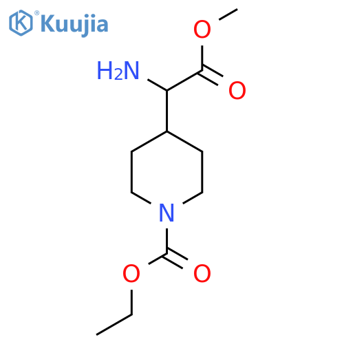 ethyl 4-(1-amino-2-methoxy-2-oxoethyl)piperidine-1-carboxylate structure