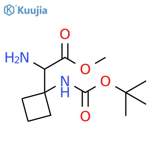 methyl 2-amino-2-(1-{(tert-butoxy)carbonylamino}cyclobutyl)acetate structure