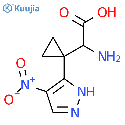 2-amino-2-1-(4-nitro-1H-pyrazol-3-yl)cyclopropylacetic acid structure