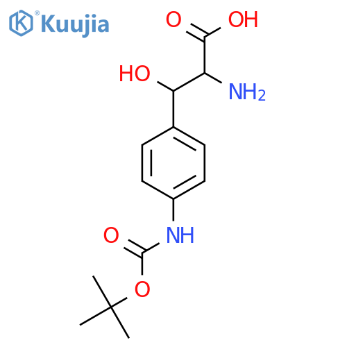 2-amino-3-(4-{(tert-butoxy)carbonylamino}phenyl)-3-hydroxypropanoic acid structure
