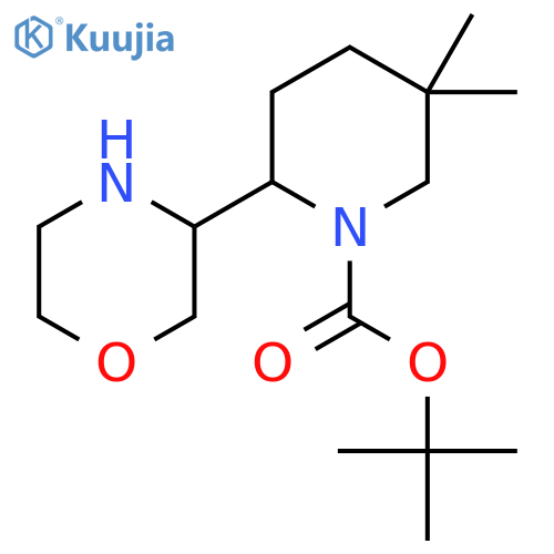 tert-butyl 5,5-dimethyl-2-(morpholin-3-yl)piperidine-1-carboxylate structure