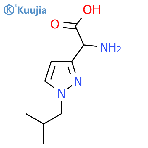 2-amino-2-1-(2-methylpropyl)-1H-pyrazol-3-ylacetic acid structure