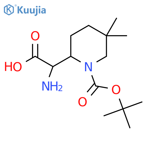 2-amino-2-{1-(tert-butoxy)carbonyl-5,5-dimethylpiperidin-2-yl}acetic acid structure