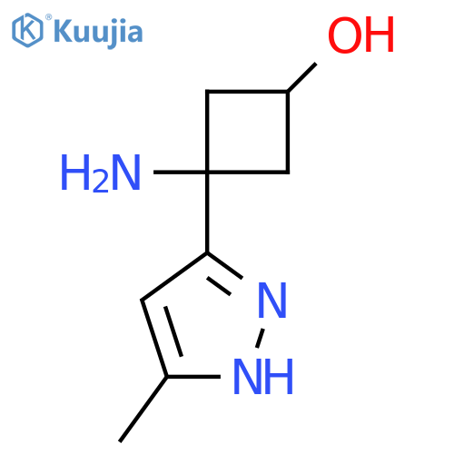 3-amino-3-(5-methyl-1H-pyrazol-3-yl)cyclobutan-1-ol structure