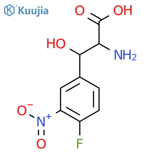 2-amino-3-(4-fluoro-3-nitrophenyl)-3-hydroxypropanoic acid structure