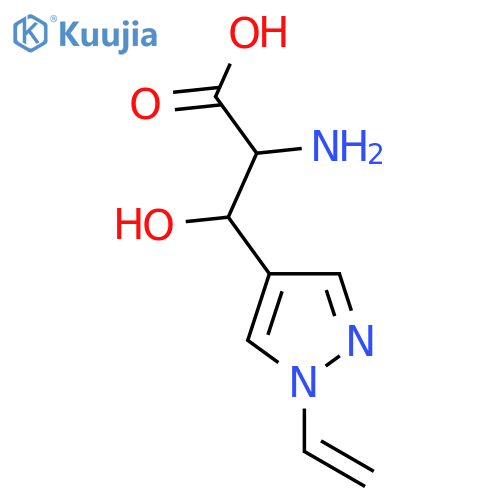 2-amino-3-(1-ethenyl-1H-pyrazol-4-yl)-3-hydroxypropanoic acid structure