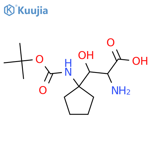 2-amino-3-(1-{(tert-butoxy)carbonylamino}cyclopentyl)-3-hydroxypropanoic acid structure