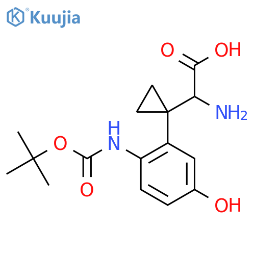 2-amino-2-1-(2-{(tert-butoxy)carbonylamino}-5-hydroxyphenyl)cyclopropylacetic acid structure