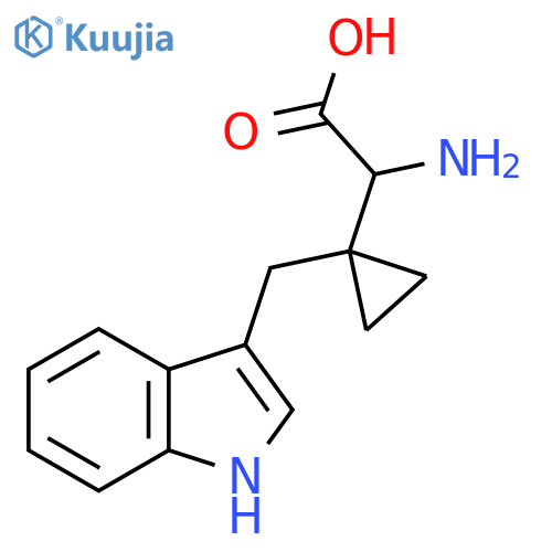 2-amino-2-{1-(1H-indol-3-yl)methylcyclopropyl}acetic acid structure