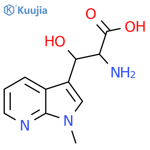 2-amino-3-hydroxy-3-{1-methyl-1H-pyrrolo2,3-bpyridin-3-yl}propanoic acid structure