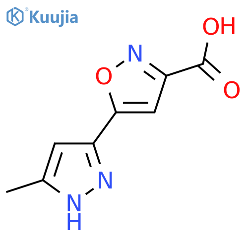5-(5-methyl-1H-pyrazol-3-yl)-1,2-oxazole-3-carboxylic acid structure