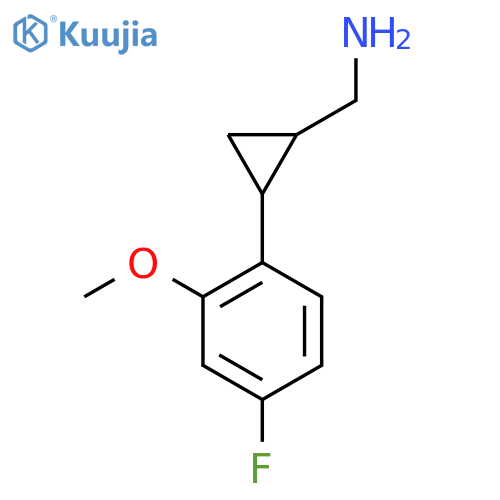 2-(4-fluoro-2-methoxyphenyl)cyclopropylmethanamine structure