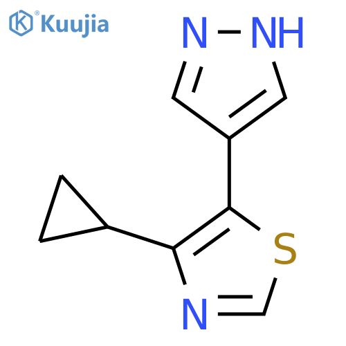 4-cyclopropyl-5-(1H-pyrazol-4-yl)-1,3-thiazole structure