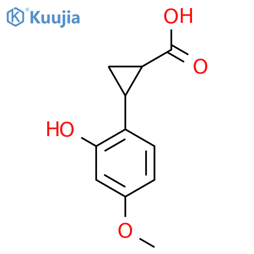 2-(2-hydroxy-4-methoxyphenyl)cyclopropane-1-carboxylic acid structure