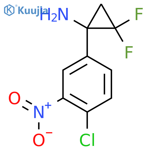 1-(4-chloro-3-nitrophenyl)-2,2-difluorocyclopropan-1-amine structure