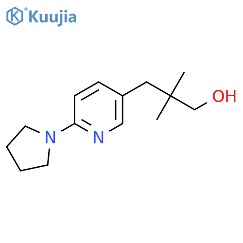 2,2-dimethyl-3-6-(pyrrolidin-1-yl)pyridin-3-ylpropan-1-ol structure
