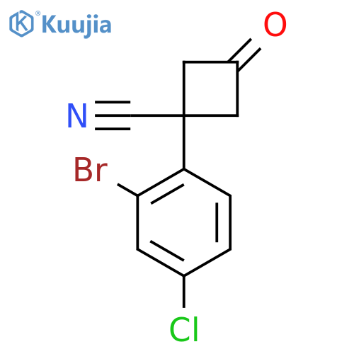 1-(2-bromo-4-chlorophenyl)-3-oxocyclobutane-1-carbonitrile structure