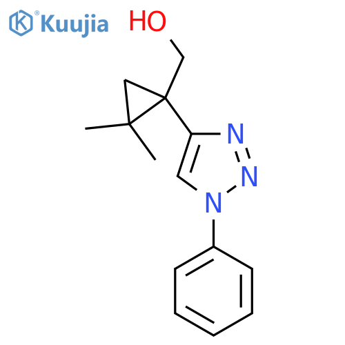 2,2-dimethyl-1-(1-phenyl-1H-1,2,3-triazol-4-yl)cyclopropylmethanol structure