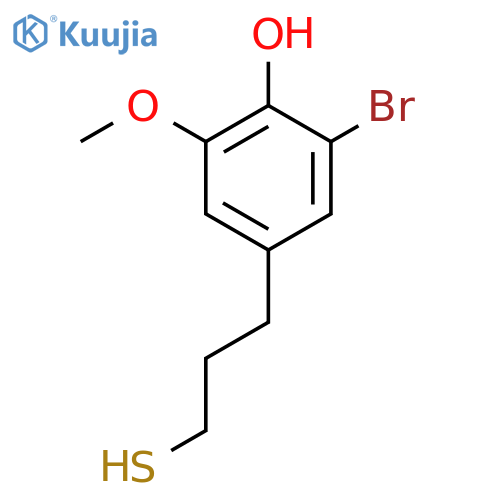 2-bromo-6-methoxy-4-(3-sulfanylpropyl)phenol structure