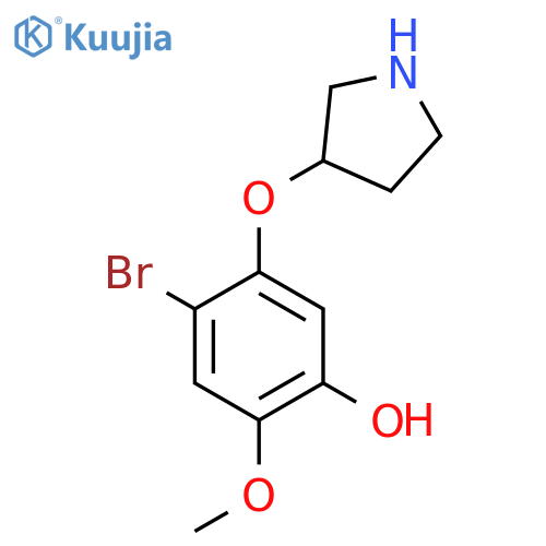 4-bromo-2-methoxy-5-(pyrrolidin-3-yloxy)phenol structure