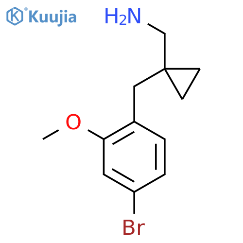 {1-(4-bromo-2-methoxyphenyl)methylcyclopropyl}methanamine structure