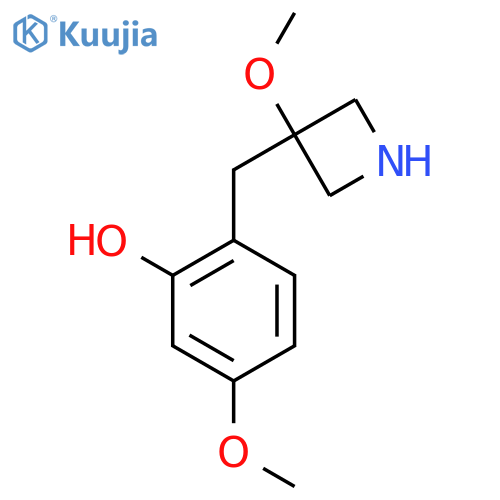 5-methoxy-2-(3-methoxyazetidin-3-yl)methylphenol structure