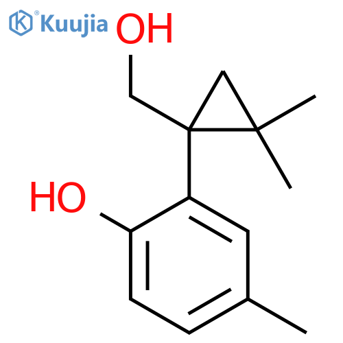 2-1-(hydroxymethyl)-2,2-dimethylcyclopropyl-4-methylphenol structure