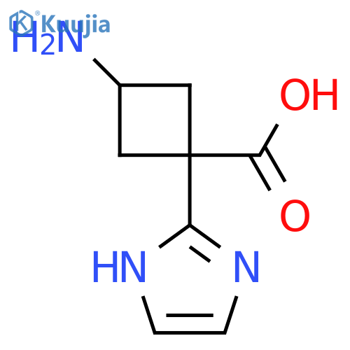 3-amino-1-(1H-imidazol-2-yl)cyclobutane-1-carboxylic acid structure