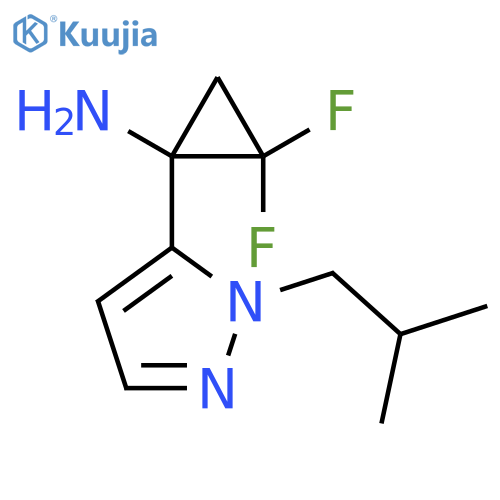 2,2-difluoro-1-1-(2-methylpropyl)-1H-pyrazol-5-ylcyclopropan-1-amine structure