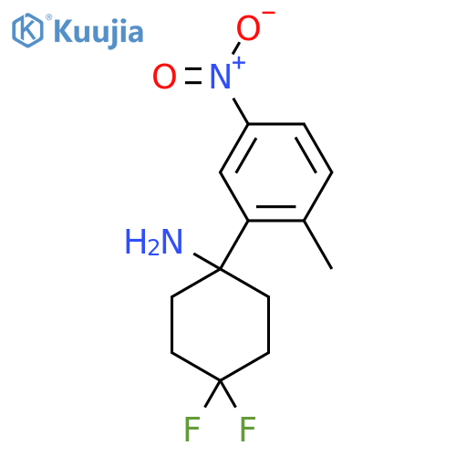 4,4-difluoro-1-(2-methyl-5-nitrophenyl)cyclohexan-1-amine structure
