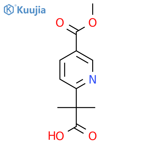 2-5-(methoxycarbonyl)pyridin-2-yl-2-methylpropanoic acid structure
