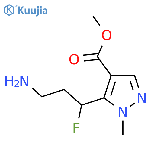 methyl 5-(3-amino-1-fluoropropyl)-1-methyl-1H-pyrazole-4-carboxylate structure